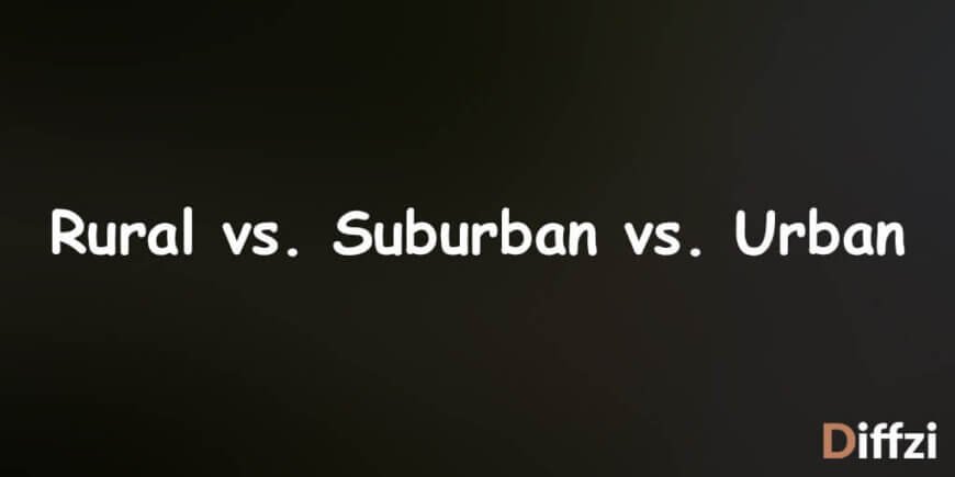 Rural vs. Suburban vs. Urban